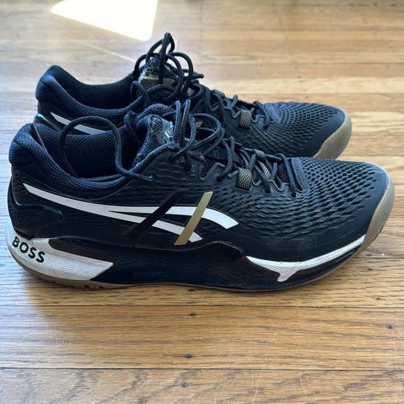 ASICS x Boss Tennis Shoes (black; size 8.5) - Picture 2 of 8